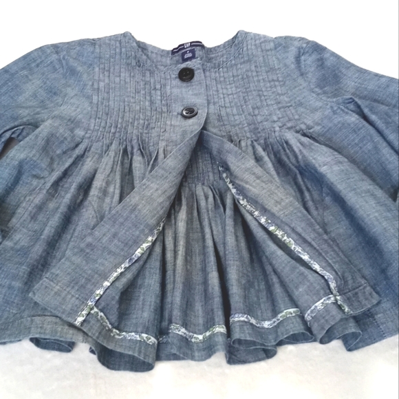 *Relisted* 🌿 Gap Women's Denim Blue Bolero /Swing Jacket 3/4 Sleeve S - Picture 6 of 16